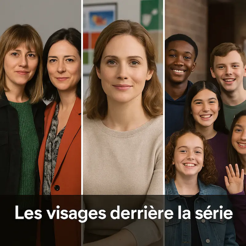 Portrait de Fay Rusling, Oriane Messina, Sophie Rundle et des jeunes acteurs sourds de la série Good Vibrations